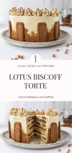 Rezept für eine dekadente Lotus Biscoff Torte mit Espresso Tränke und reichlich gefüllt mit den bekanntesten Karamellkeksen der Welt: Lotus Biscoff Kekse