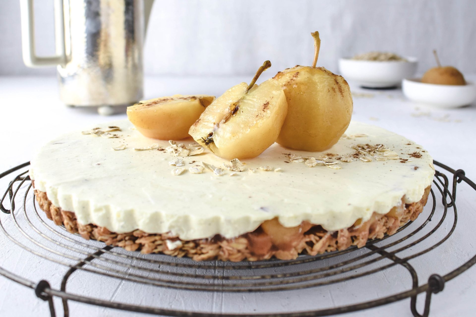 Apfel Haferflocken Tarte mit Vanillemousse - Genuss für kalte Tage!