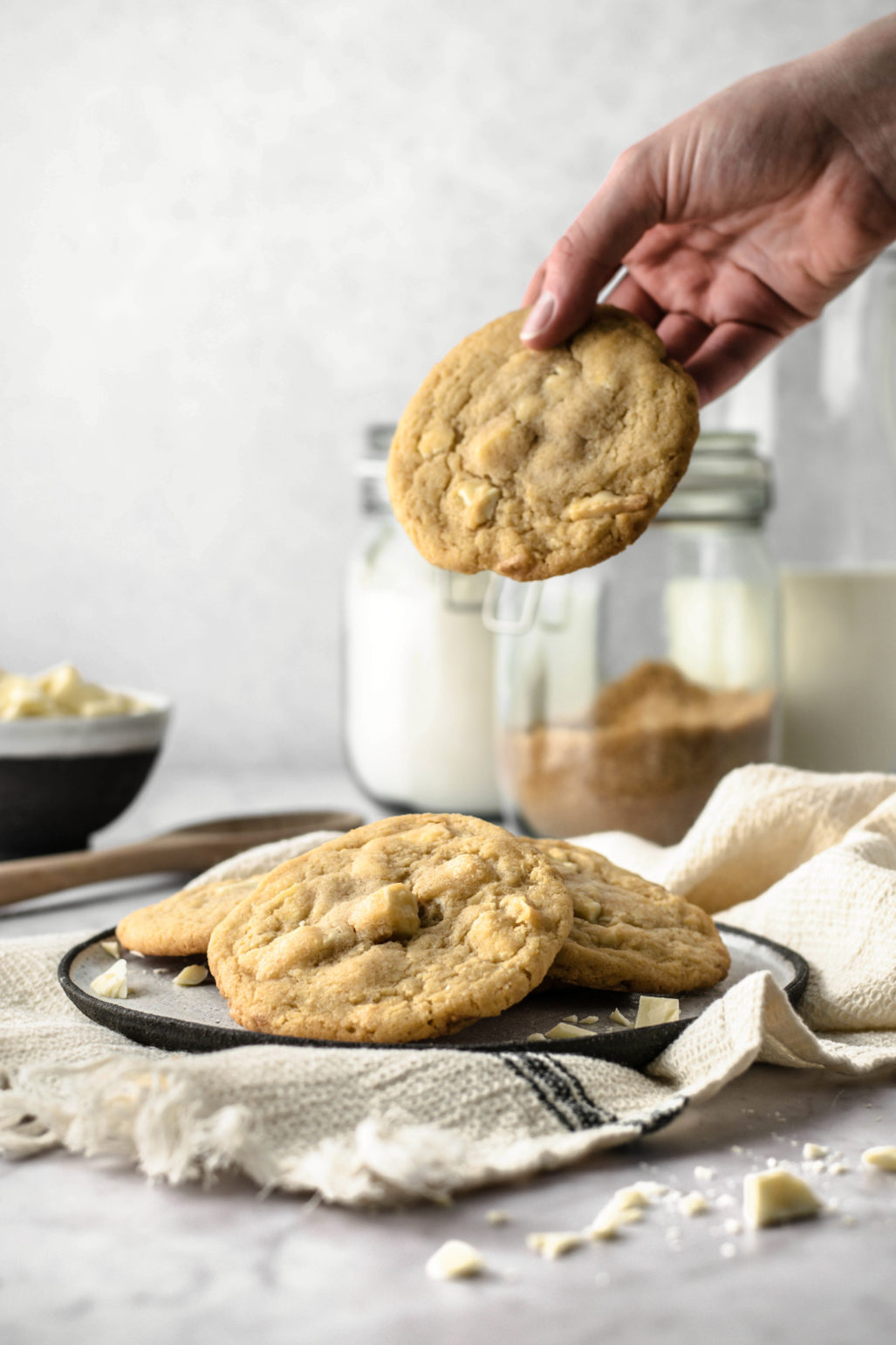 Weiße Schokoladen Cookies - Weiche Amerikanische Kekse