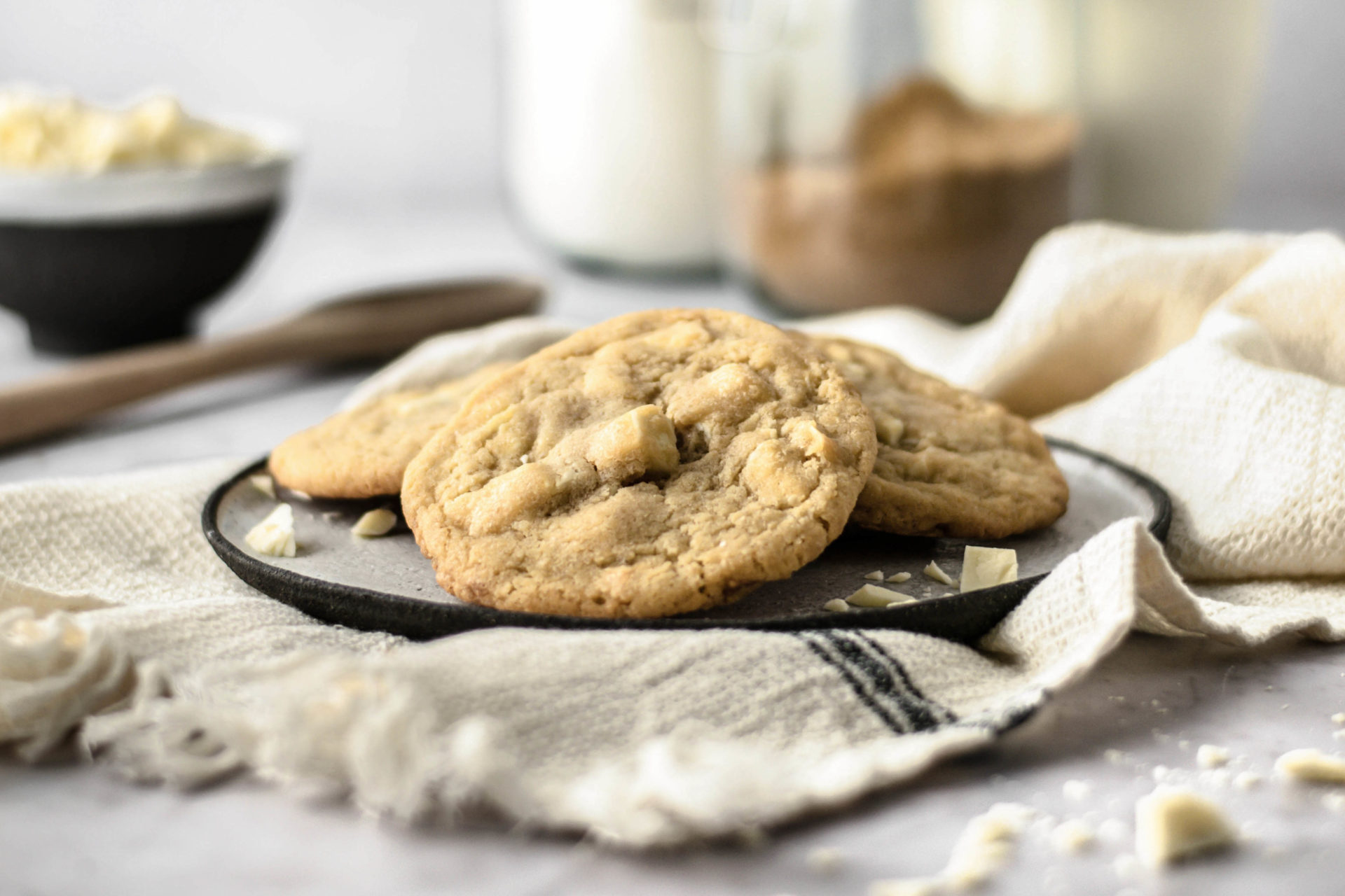 Weisse Schokoladen Cookies Weiche Amerikanische Kekse