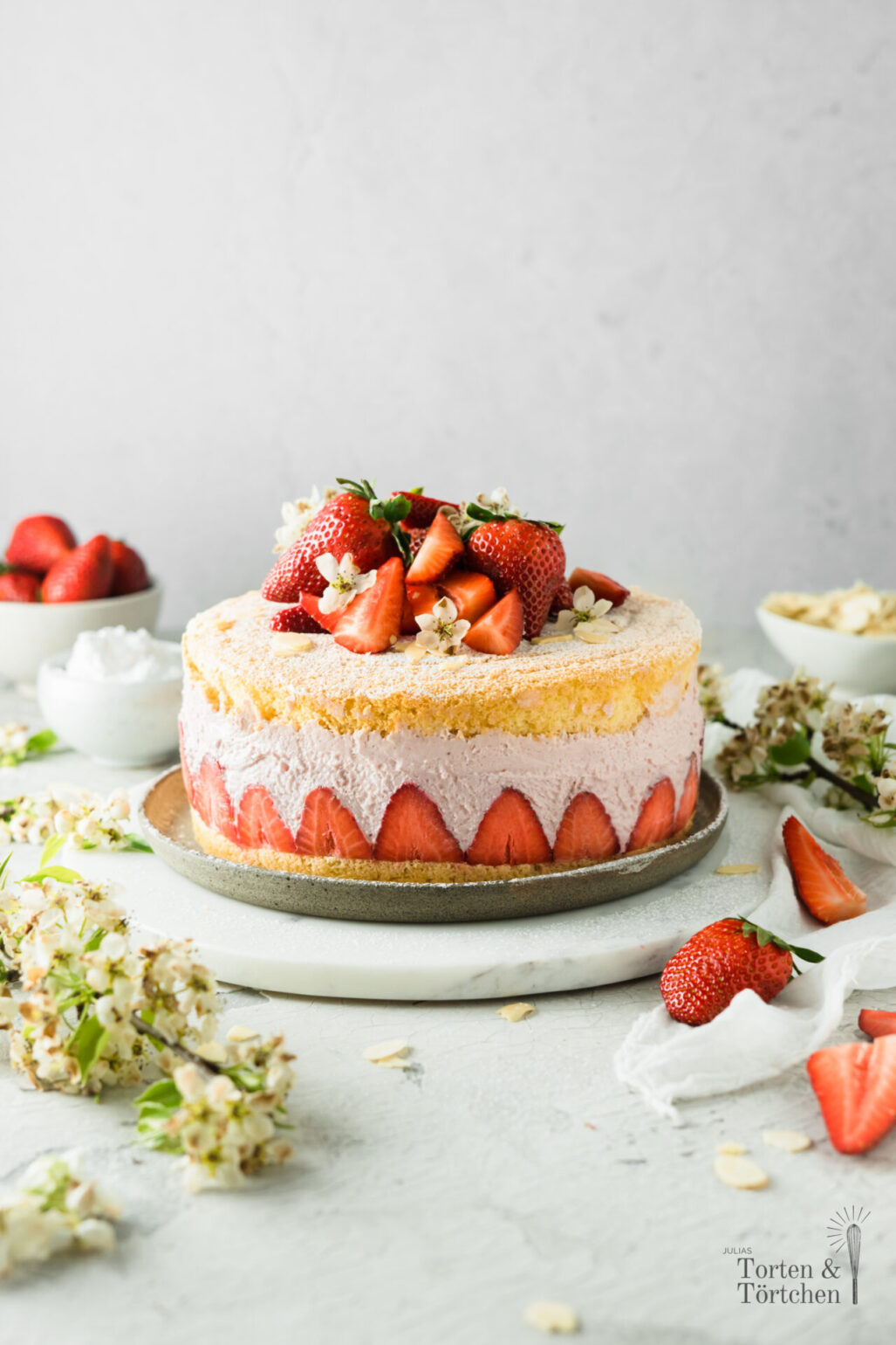 Erdbeer Käse Sahne Torte-1 ⋆ Julias Torten und Törtchen